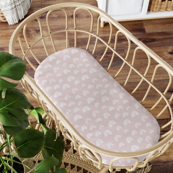 Bubba Blue Nordic Jersey Bassinet Fitted Sheets Dusty Berry/Rose 2pk