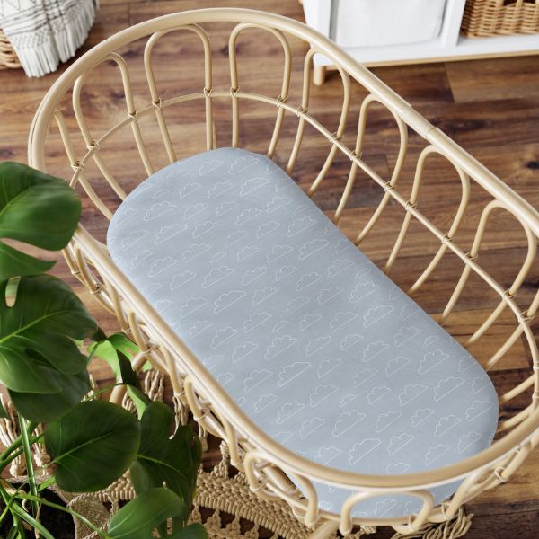 Bubba Blue Nordic Jersey Bassinet Fitted Sheets Dusty Sky/Mint 2pk