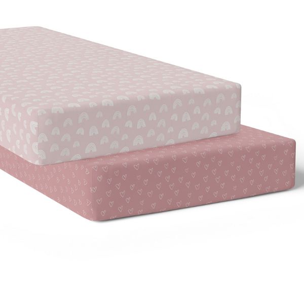 Bubba Blue Nordic Jersey Cot Fitted Sheets Dusty Berry/Rose 2pk