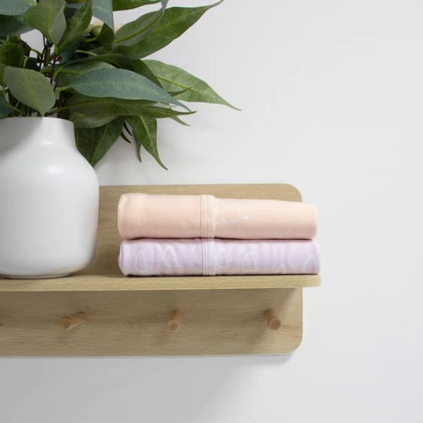 Bubba Blue Nordic Jersey Wraps Dusty Peach/Lilac 2pk
