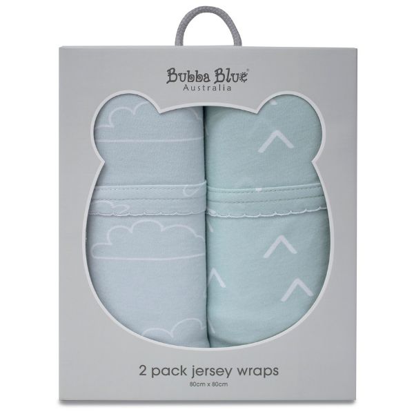 Bubba Blue Nordic Jersey Wraps Dusty Sky/Mint 2pk