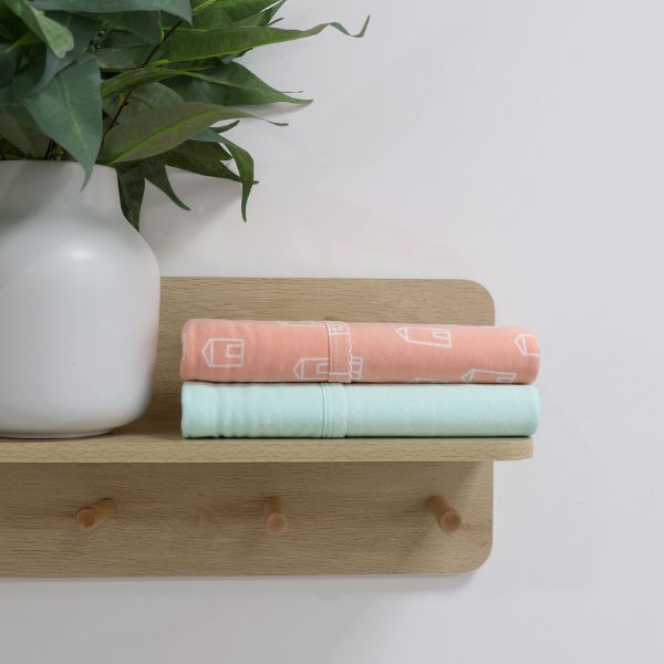 Bubba Blue Nordic Jersey Wraps Coral/Tiffany 2pk