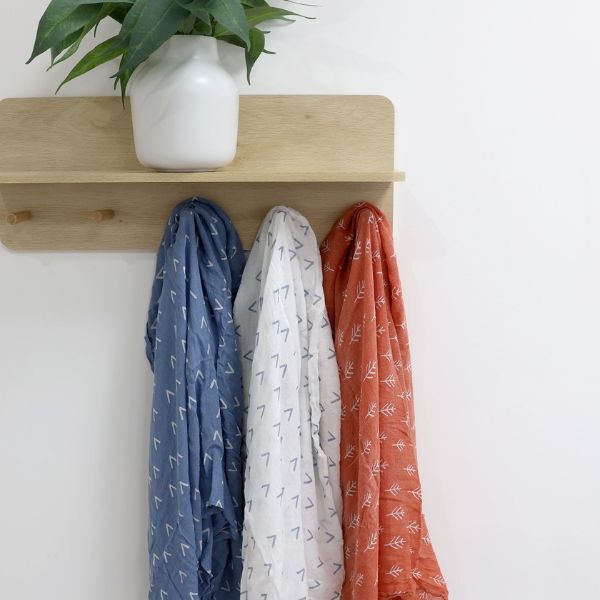 Bubba Blue Nordic Muslin Wrap 3pk Denim/Clay