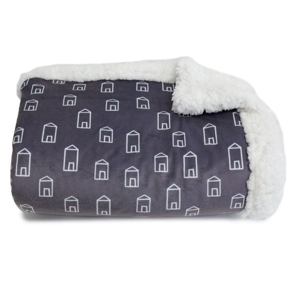 Bubba Blue Nordic Velour Cuddle Blanket with Fleece Lining Charcoal