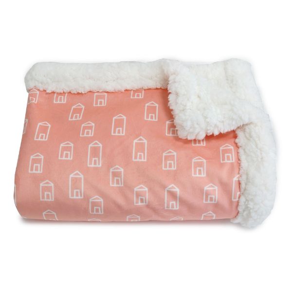 Bubba Blue Nordic Velour Cuddle Blanket with Fleece Lining Coral
