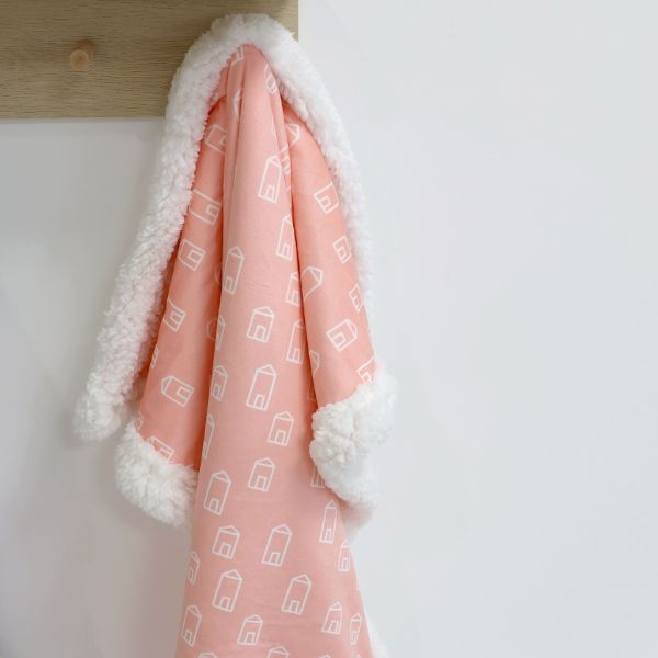 Bubba Blue Nordic Velour Cuddle Blanket with Fleece Lining Coral