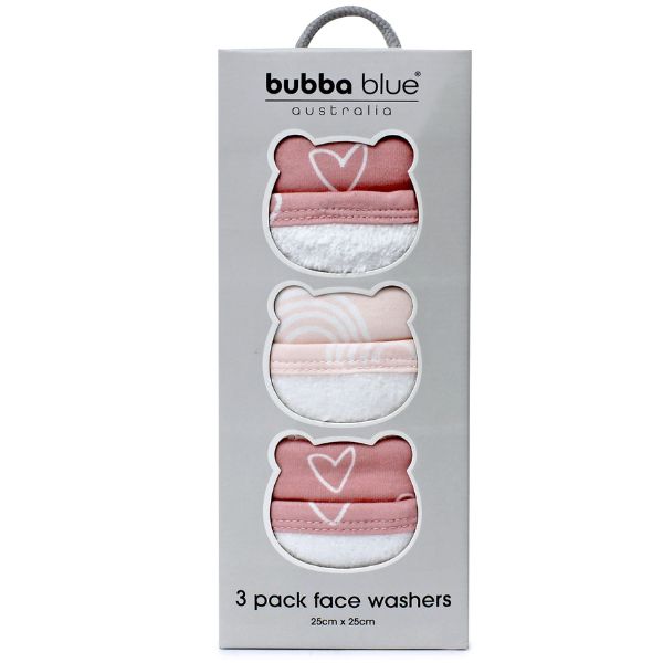 Bubba Blue Nordic Wash Cloths Dusty Berry/Rose 3pk
