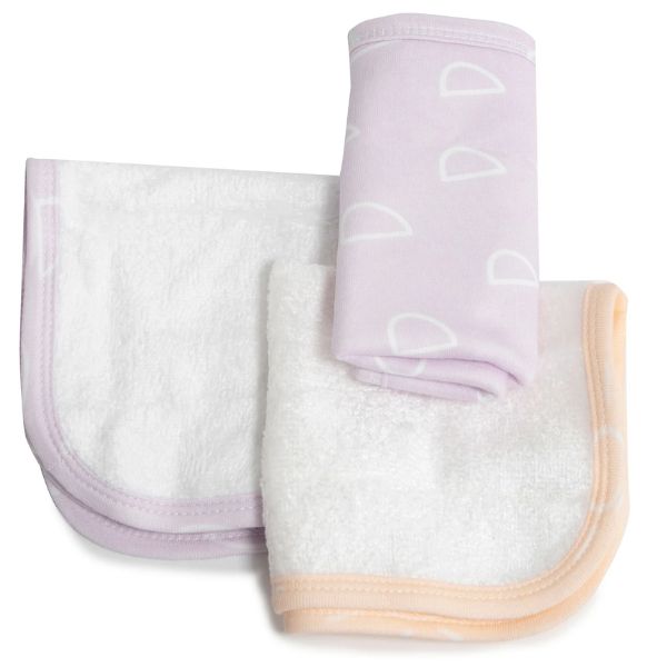 Bubba Blue Nordic Wash Cloths Dusty Peach/Lilac 3pk