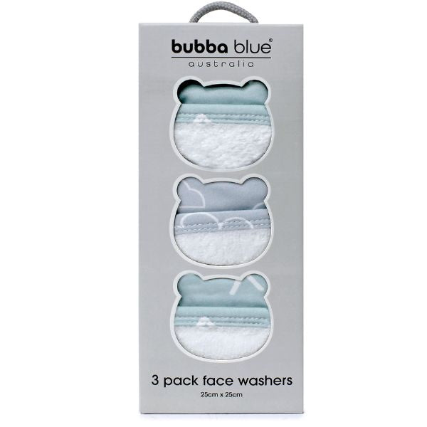 Bubba Blue Nordic Wash Cloths Dusty Sky/Mint 3pk