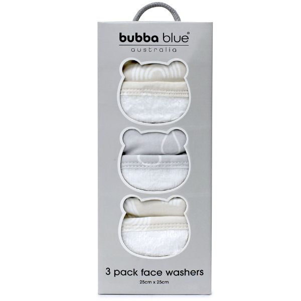Bubba Blue Nordic Wash Cloths Grey/Sand 3pk