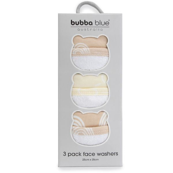 Bubba Blue Nordic Wash Cloths Vanilla/Latte 3pk