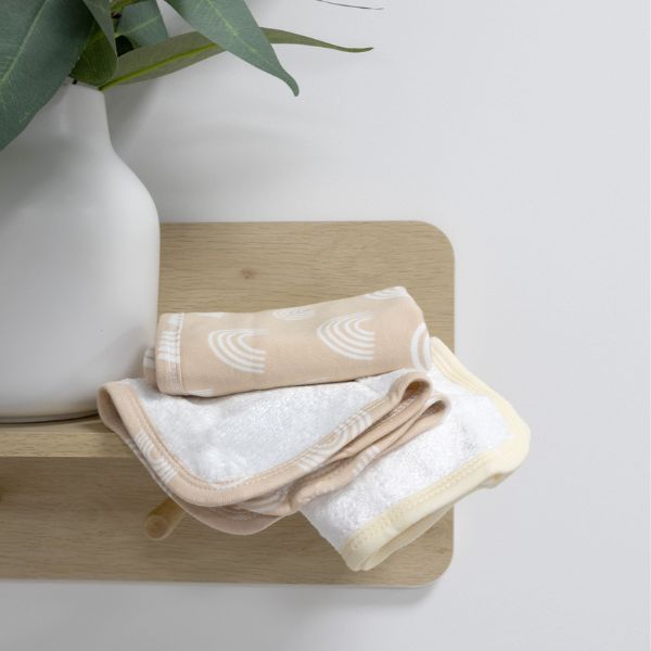 Bubba Blue Nordic Wash Cloths Vanilla/Latte 3pk