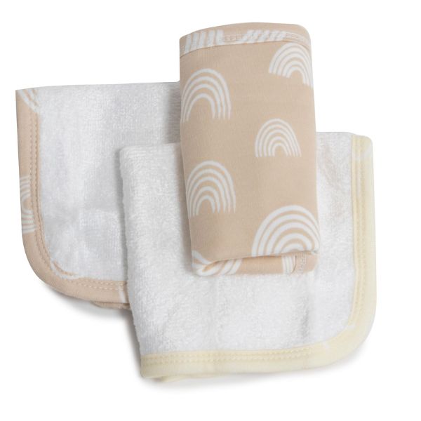 Bubba Blue Nordic Wash Cloths Vanilla/Latte 3pk