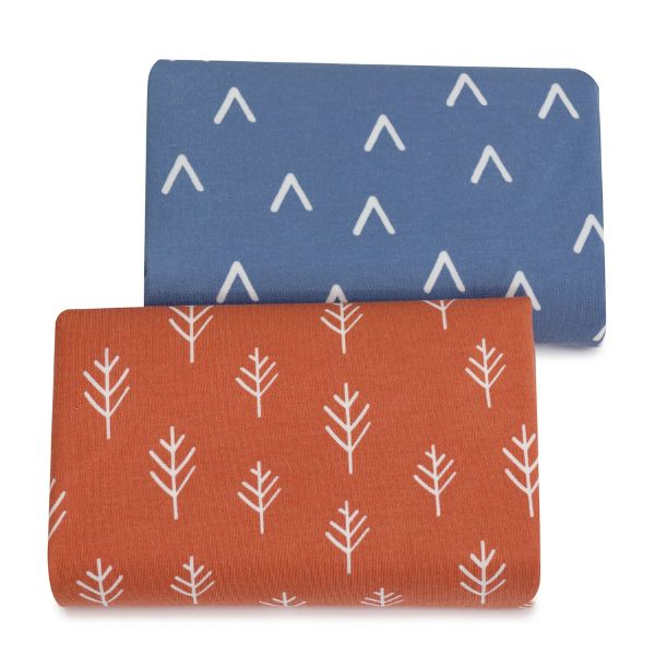 Bubba Blue Nordic Waterproof Change Pad Covers Denim/Clay 2pk