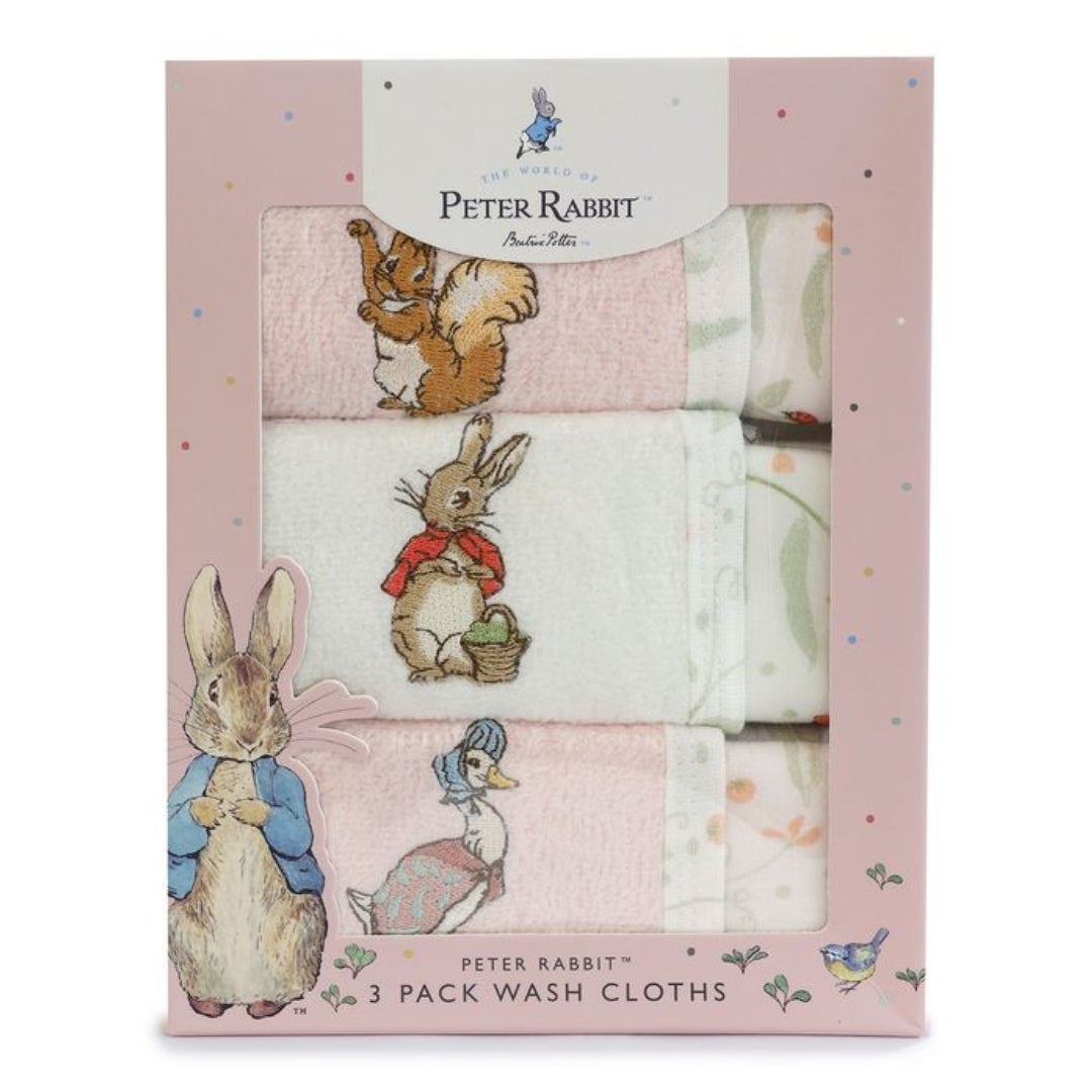 Bubba Blue Peter Rabbit Face Washers 3pk Flopsy Mopsy & Cottontail