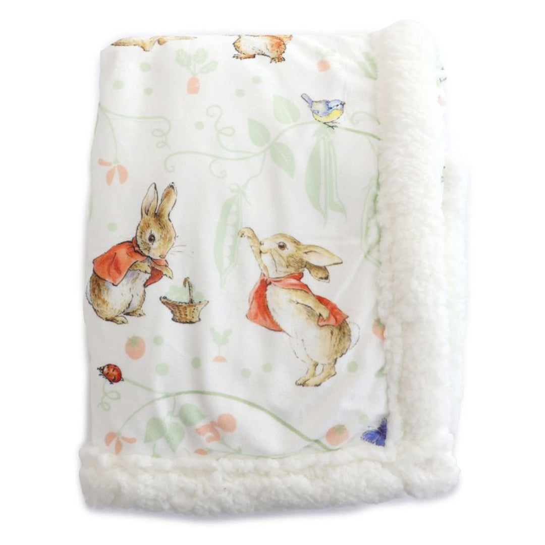 Bubba Blue Peter Rabbit Cuddle Blanket Flopsy Mopsy & Cottontail