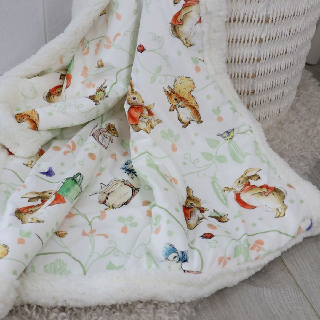 Bubba Blue Peter Rabbit Cuddle Blanket Flopsy Mopsy & Cottontail
