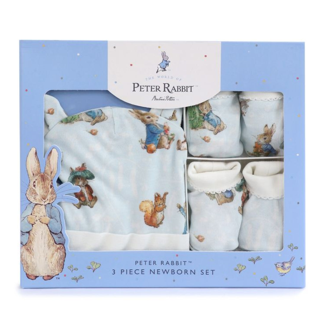 Bubba Blue Peter Rabbit Layette Set 3pc Peter Rabbit & Benjamin Bunny