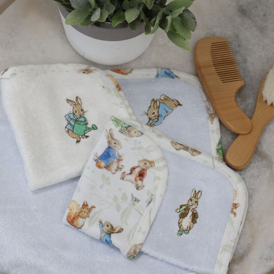 Bubba Blue Peter Rabbit Face Washers 3pk Peter Rabbit & Benjamin Bunny