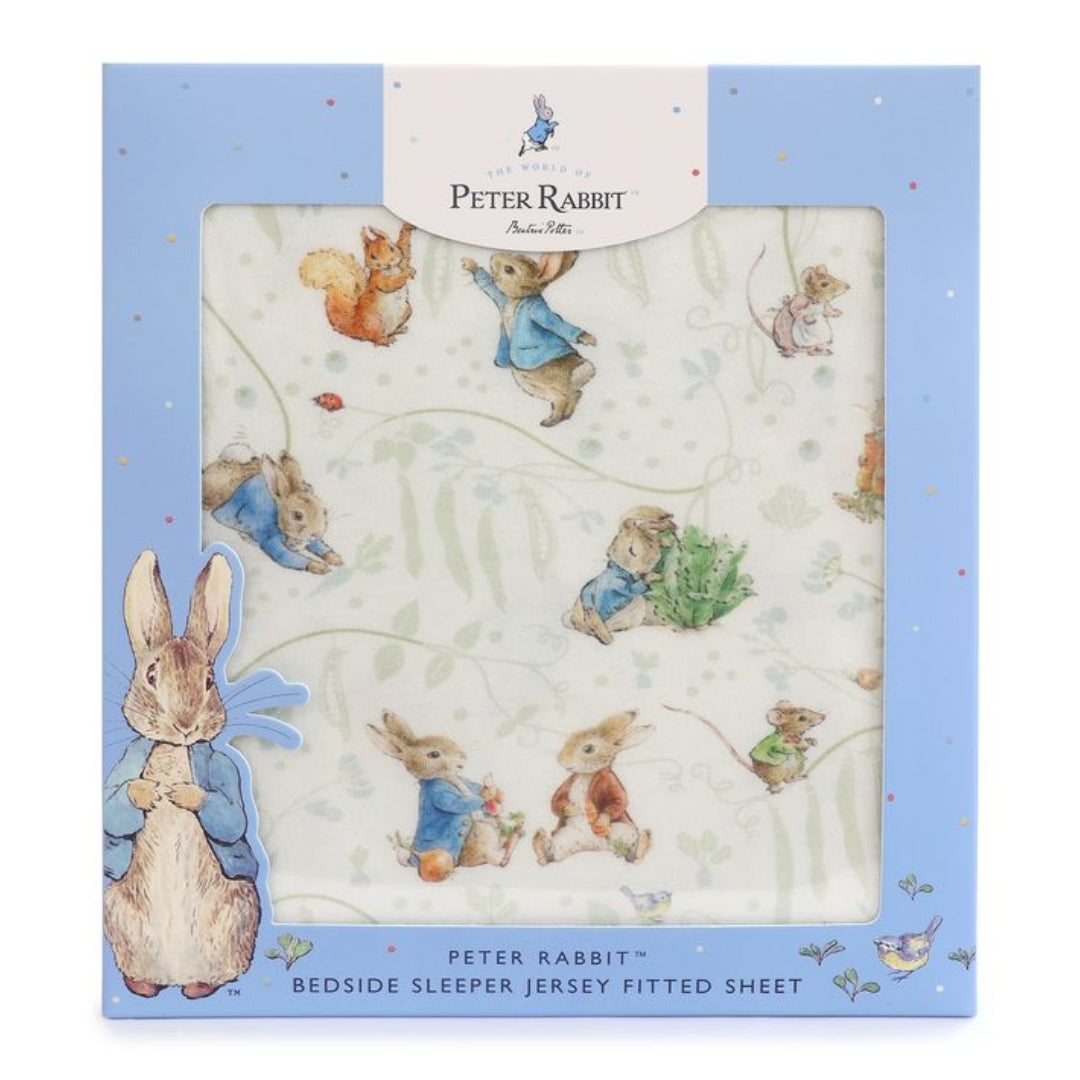 Bubba Blue Peter Rabbit Bedside Sleeper Fitted Sheet Peter Rabbit & Benjamin Bunny