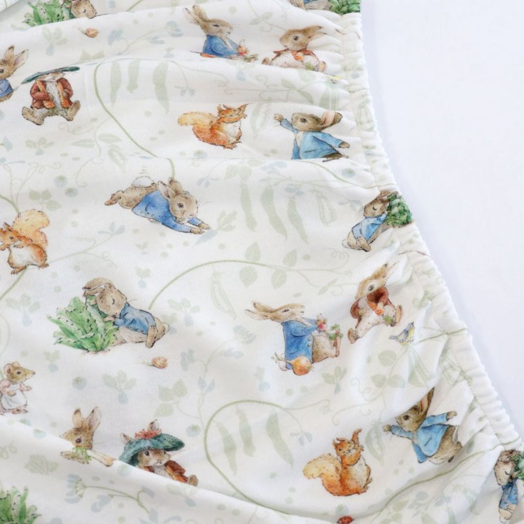 Bubba Blue Peter Rabbit Bedside Sleeper Fitted Sheet Peter Rabbit & Benjamin Bunny