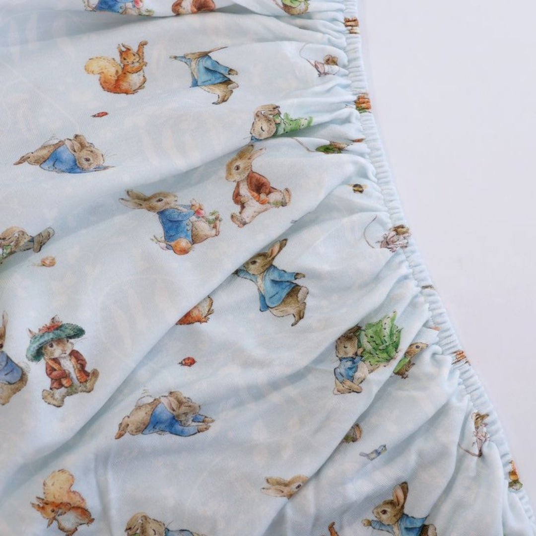 Bubba Blue Peter Rabbit Cot Fitted Sheet Peter Rabbit & Benjamin Bunny