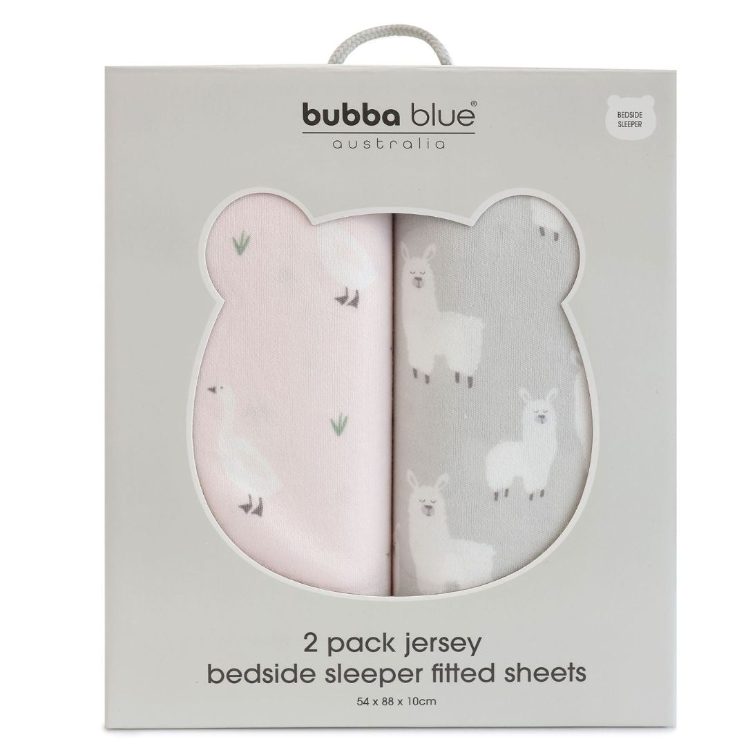 Bubba Blue Provincial Bedside Bed Fitted Sheets 2pk Blush/Grey