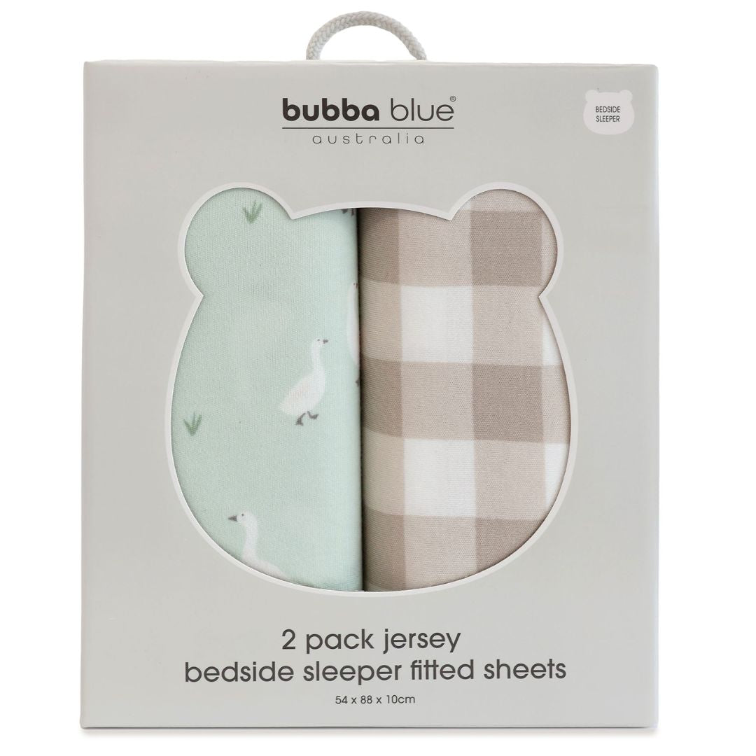 Bubba Blue Provincial Bedside Bed Fitted Sheets 2pk Olive/Taupe