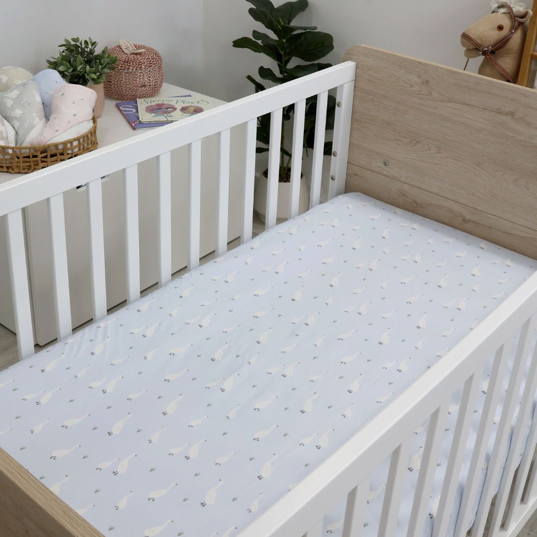 Bubba Blue Provincial Cot Fitted Sheets 2pk Sky/Almond