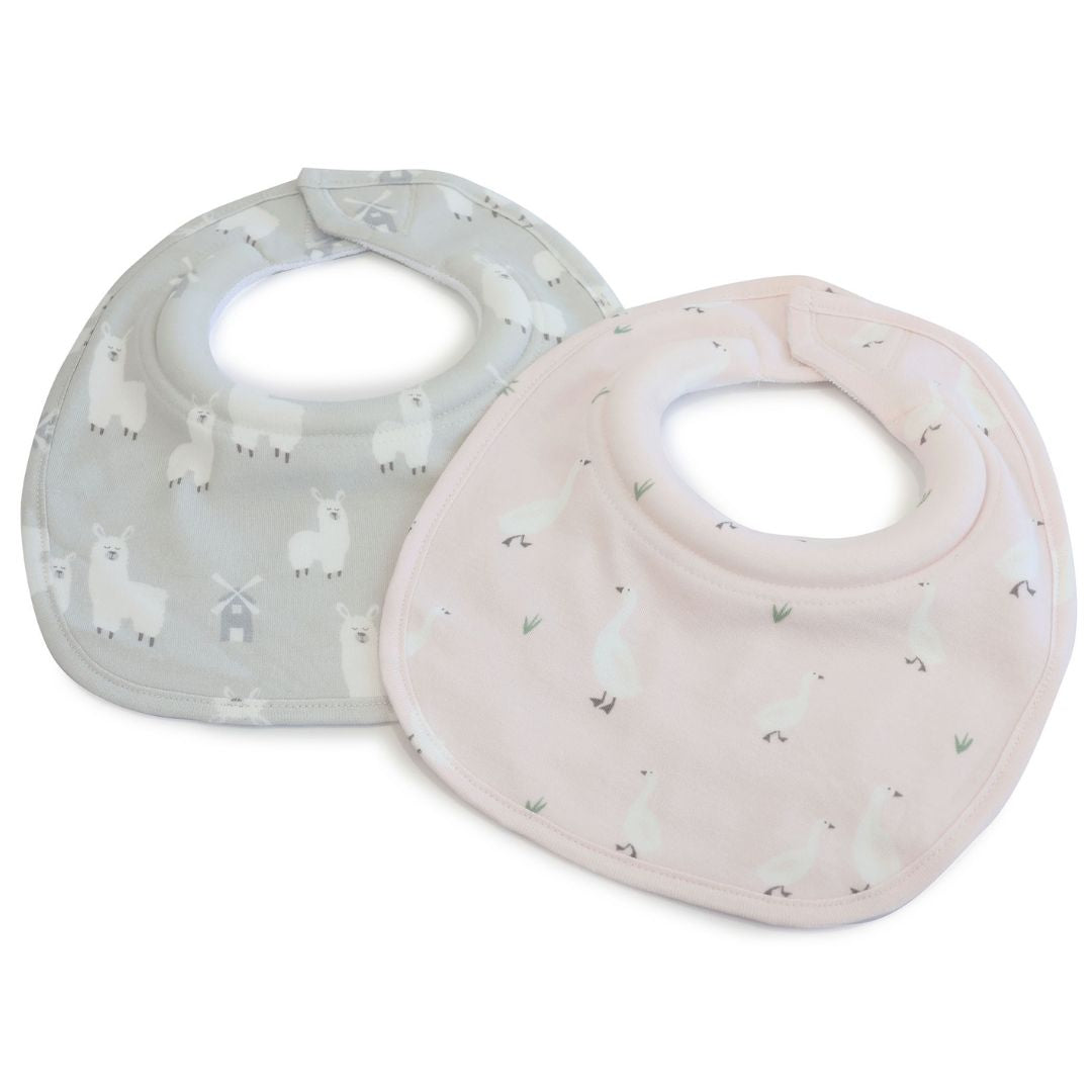 Bubba Blue Provincial Dribble Bibs 2pk Blush/Grey
