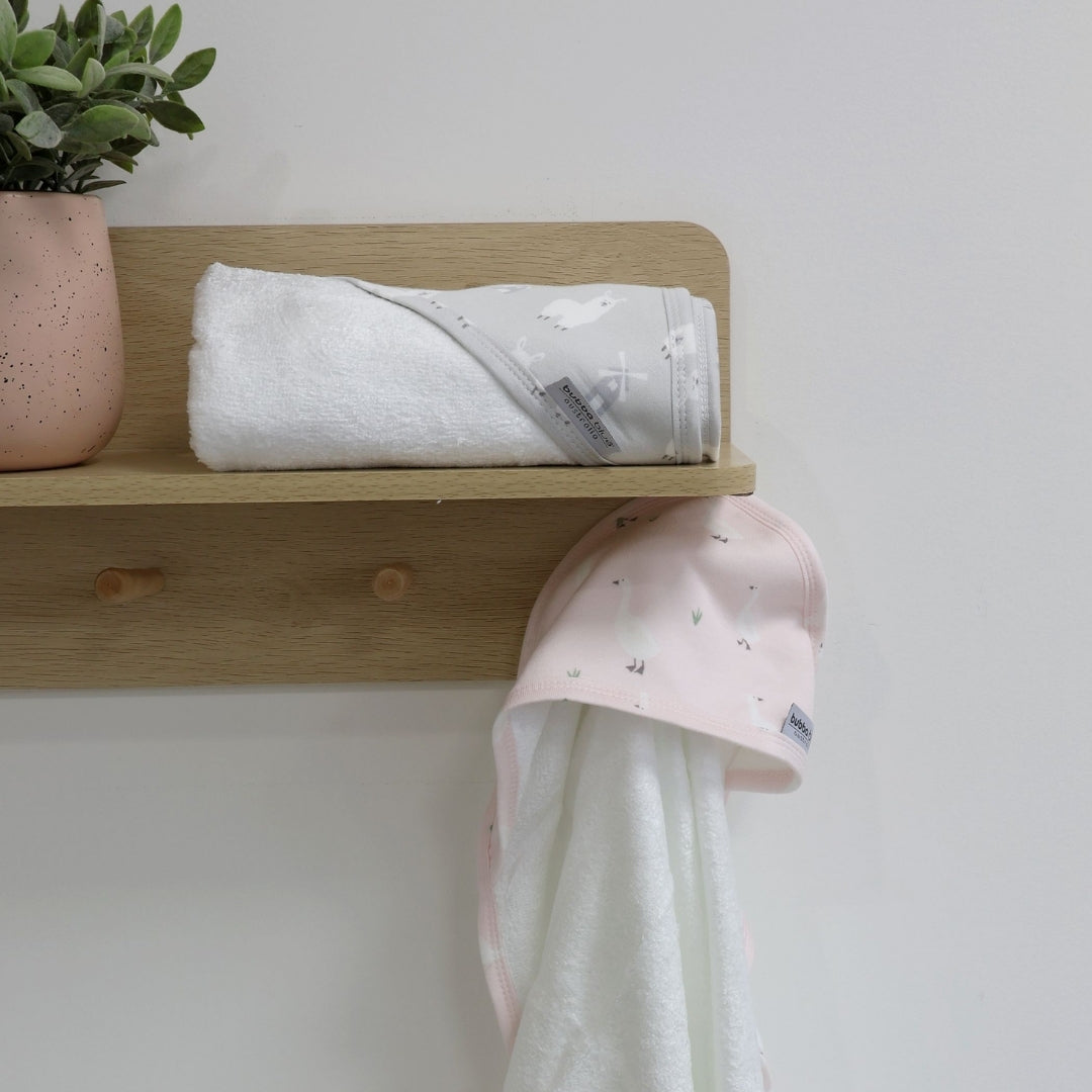 Bubba Blue Provincial Hooded Towels 2 Pack Blush/Grey