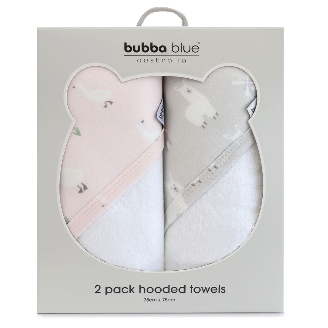 Bubba Blue Provincial Hooded Towels 2 Pack Blush/Grey