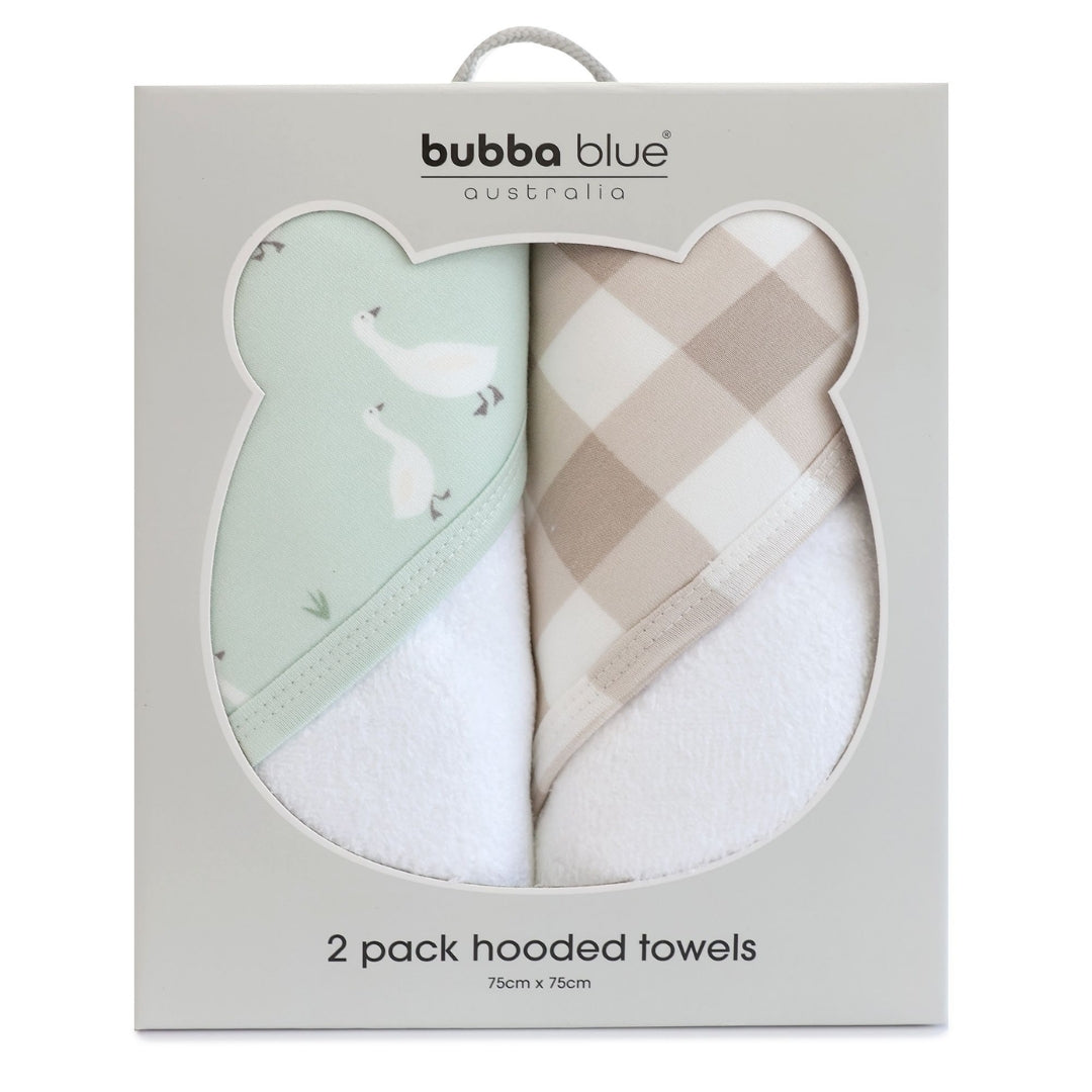 Bubba Blue Provincial Hooded Towels 2 Pack Olive/Taupe