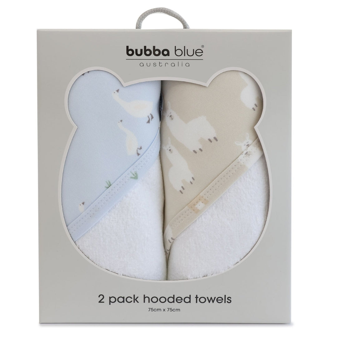 Bubba Blue Provincial Hooded Towels 2 Pack Sky/Almond
