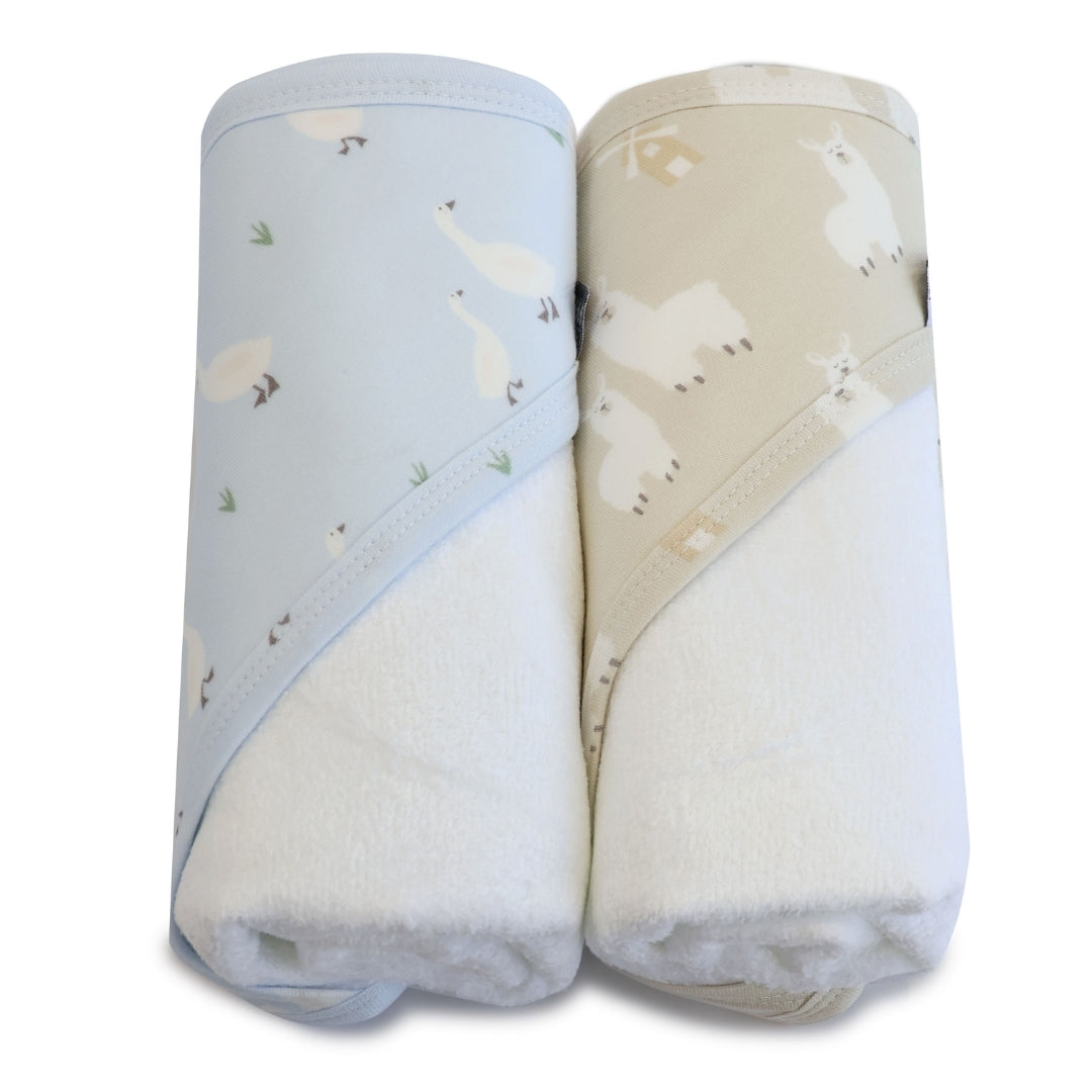 Bubba Blue Provincial Hooded Towels 2 Pack Sky/Almond