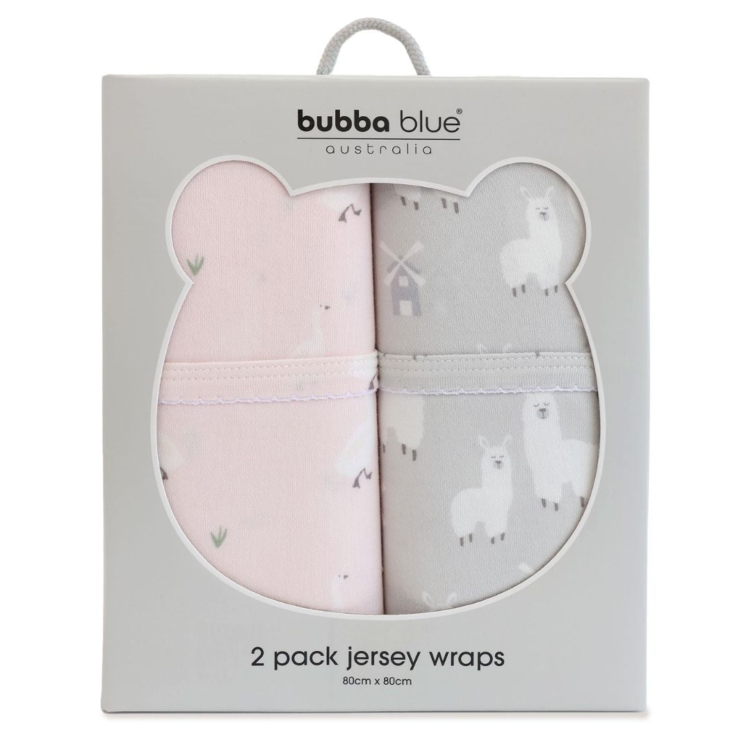 Bubba Blue Provincial Jersey Wraps 2pk Blush/Grey