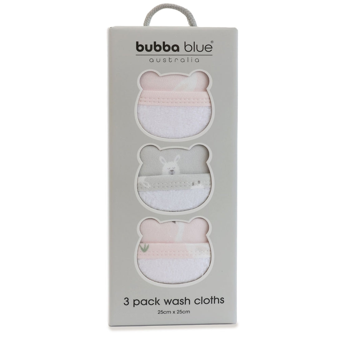 Bubba Blue Provincial Face Washers 3 Pack Blush/Grey