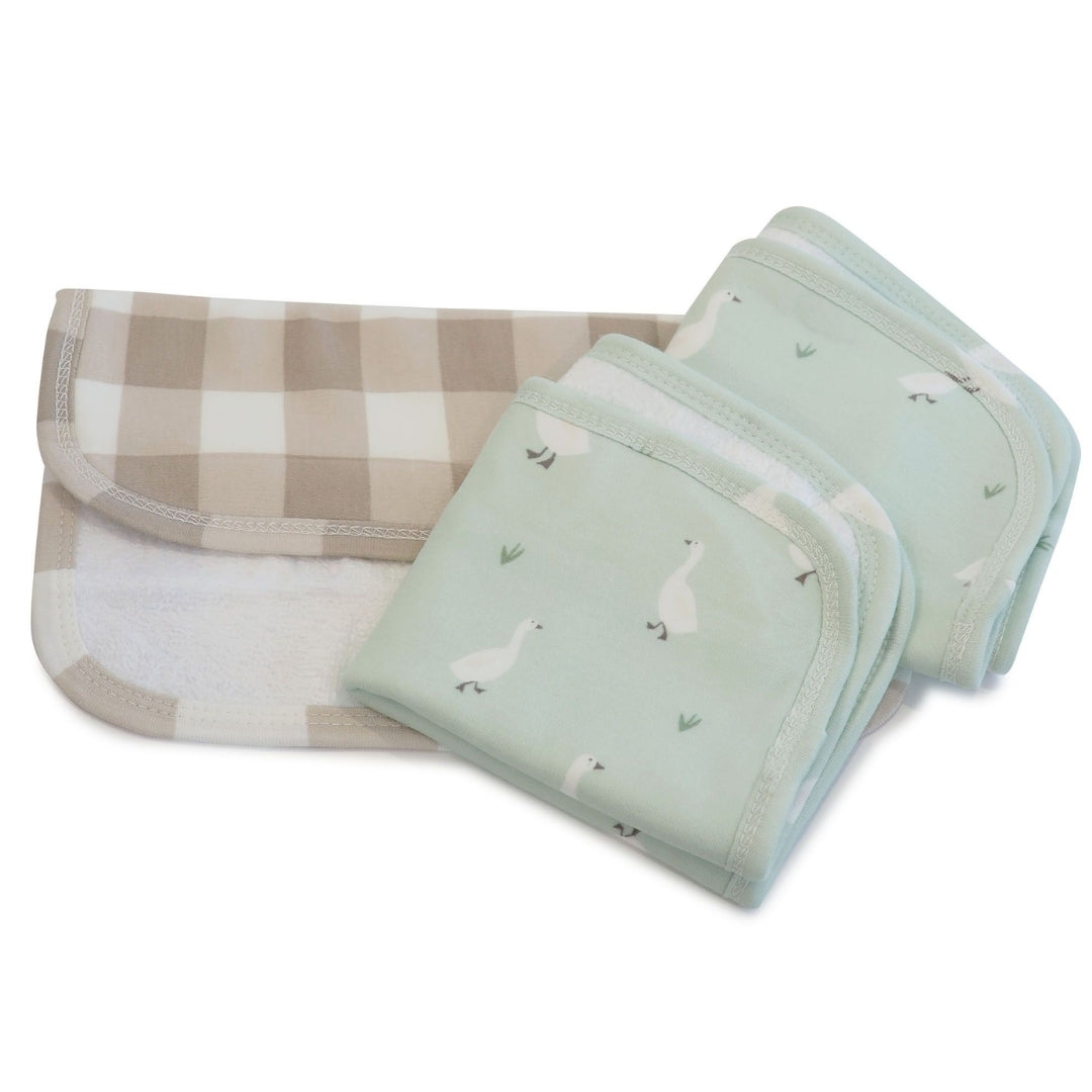 Bubba Blue Provincial Face Washers 3 Pack Olive/Taupe