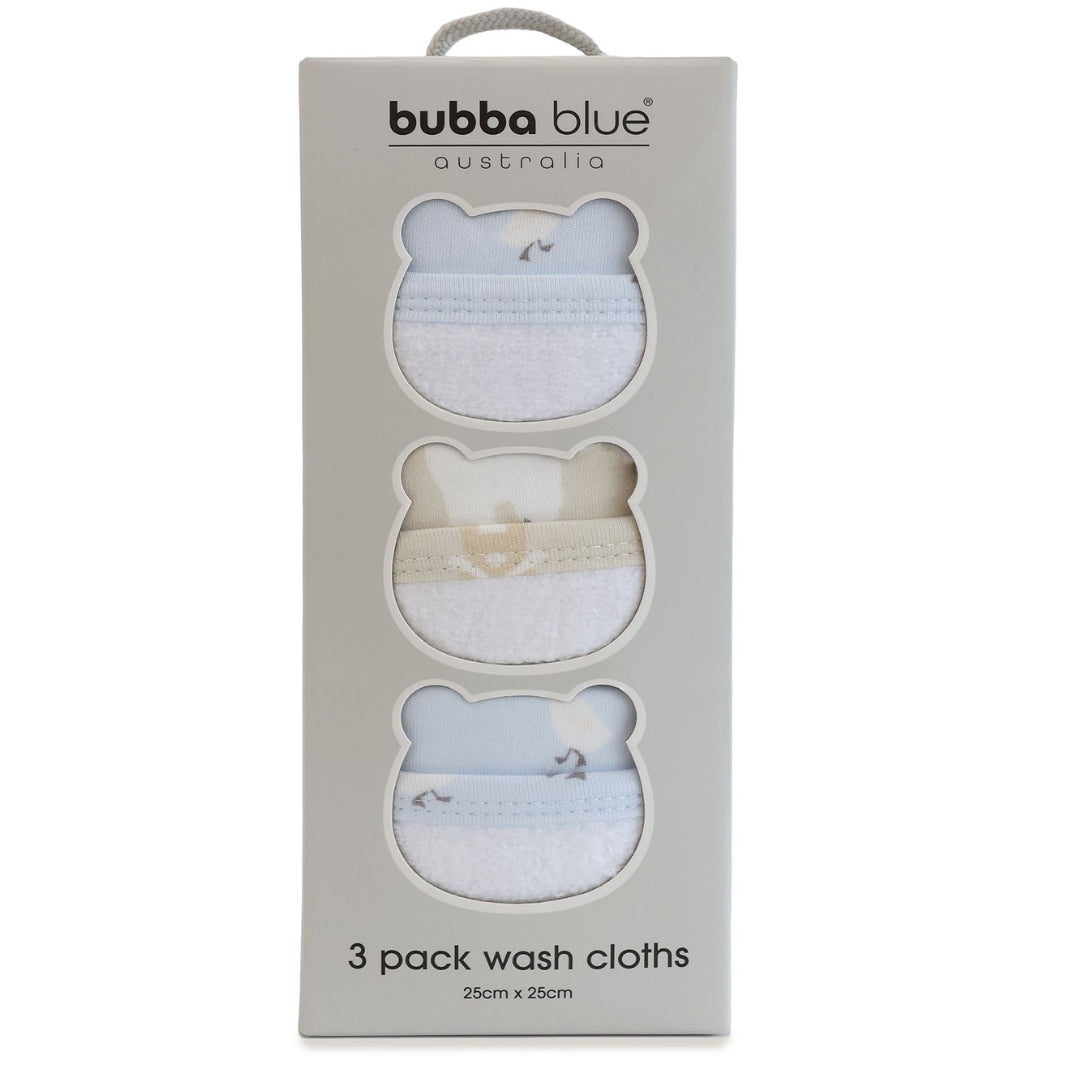 Bubba Blue Provincial Face Washers 3 Pack Sky/Almond