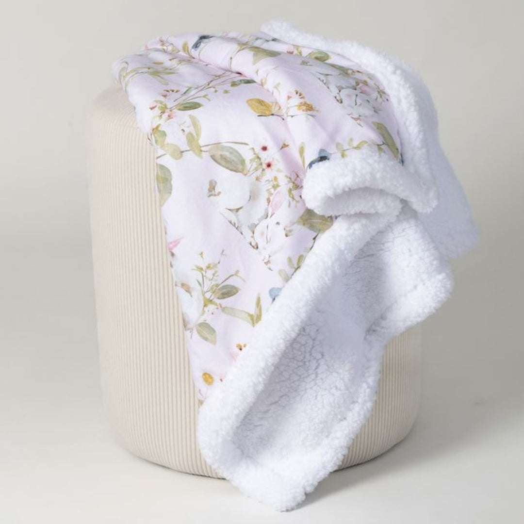 Bubba Blue Sleeping Bunny Reversible Fleece Cuddle Blanket