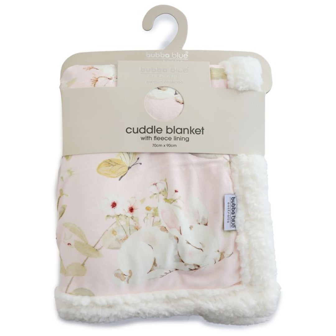 Bubba Blue Sleeping Bunny Reversible Fleece Cuddle Blanket