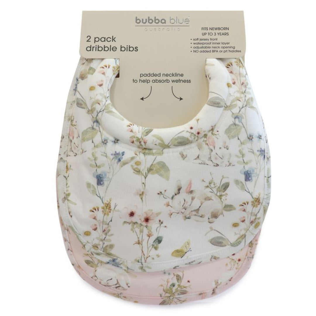 Bubba Blue Sleeping Bunny Dribble Bibs 2pk