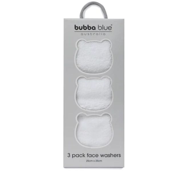 Bubba Blue Terrazzo Face Washers 3pk White