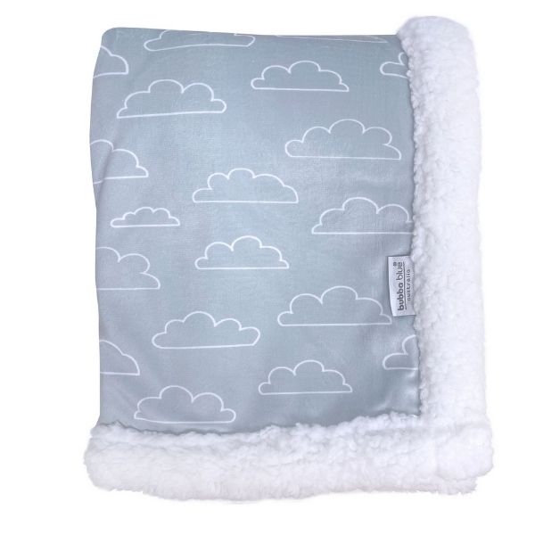 Bubba Blue Nordic Velour Cuddle Blanket with Fleece Lining Blue Cloud