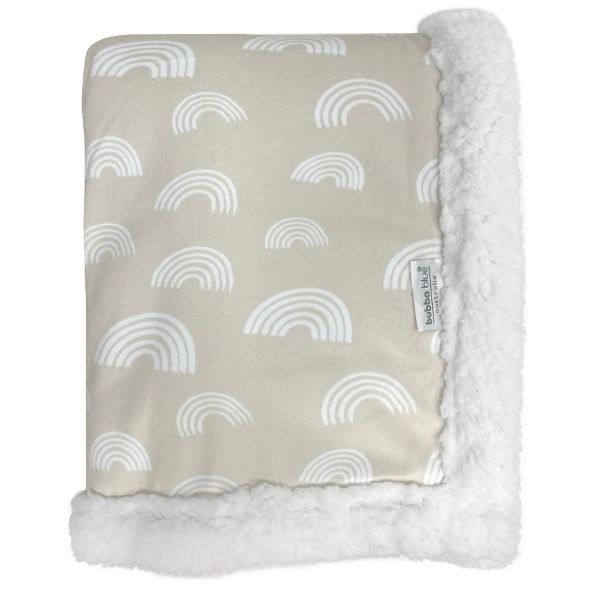 Bubba Blue Nordic Velour Cuddle Blanket with Fleece Lining Sand Rainbow