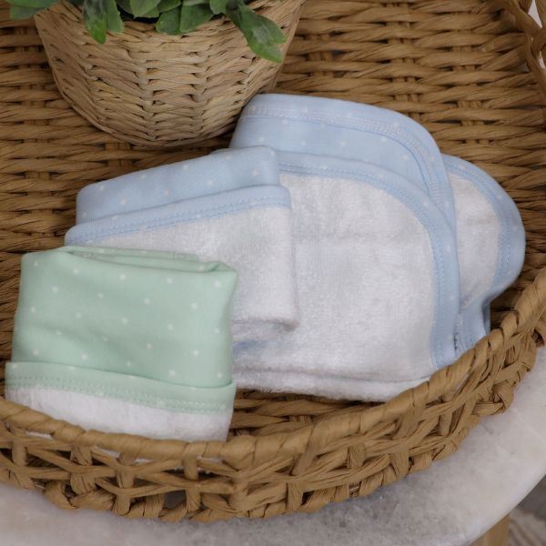 Bubba Blue Confetti Wash Cloths 3pk Blue/Sage