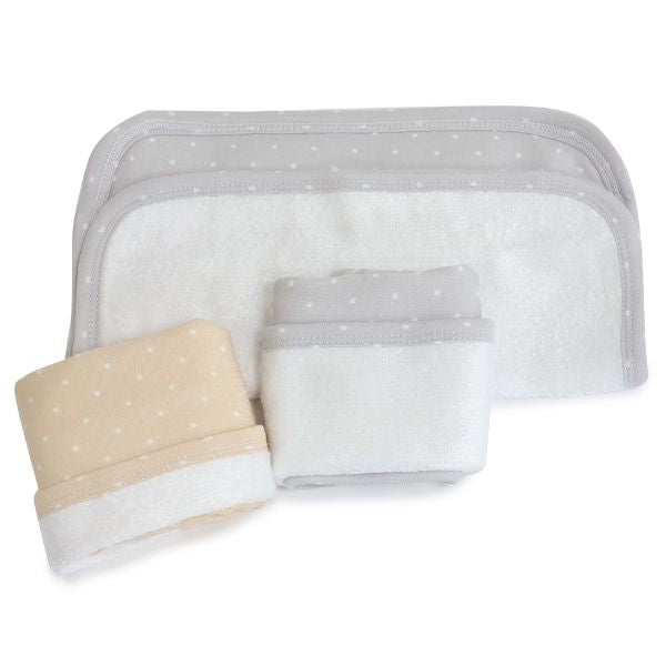 Bubba Blue Confetti Wash Cloths 3pk Grey/Taupe