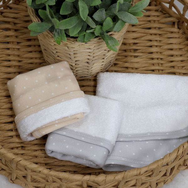 Bubba Blue Confetti Wash Cloths 3pk Grey/Taupe