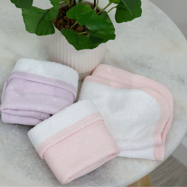 Bubba Blue Confetti Wash Cloths 3pk Pink/Lilac