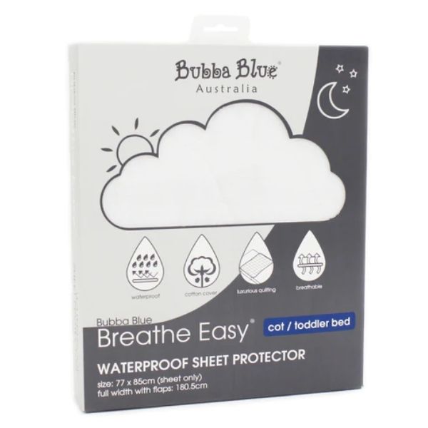 Bubba Blue Plain White Waterproof Sheet Protector